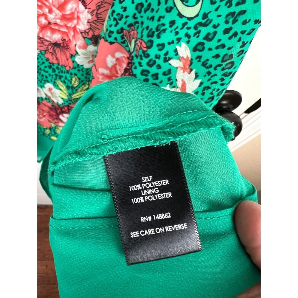 Torrid 5X‎ Green Floral Chiffon Tank Top Plus Size Flowy Blouse - Picture 5 of 7